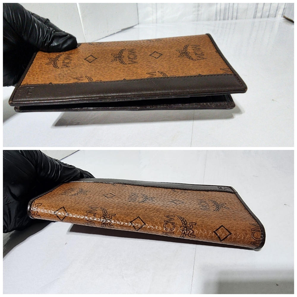 MCM Bill Leather Wallet Brown - Picture 9 of 14